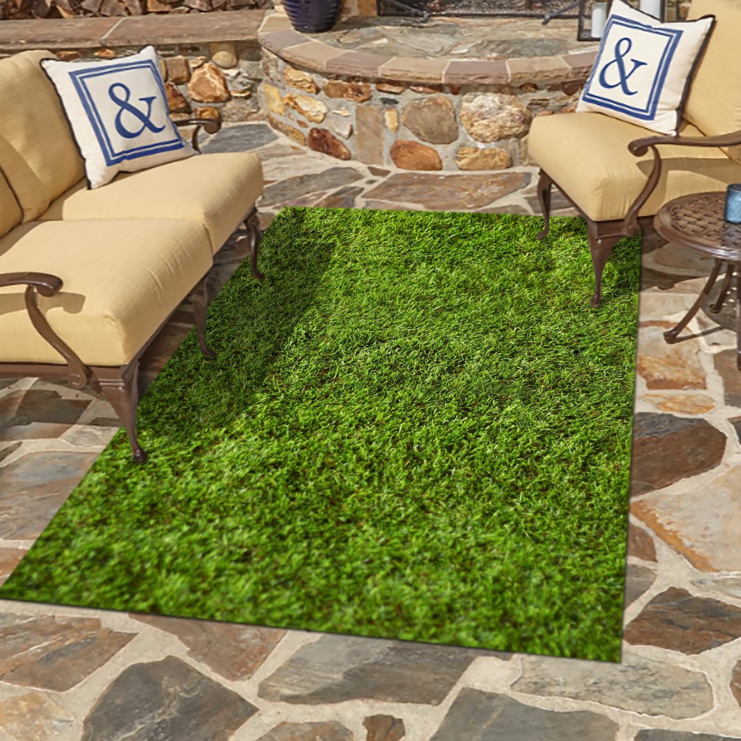 Trail Rectangle Grass Rug