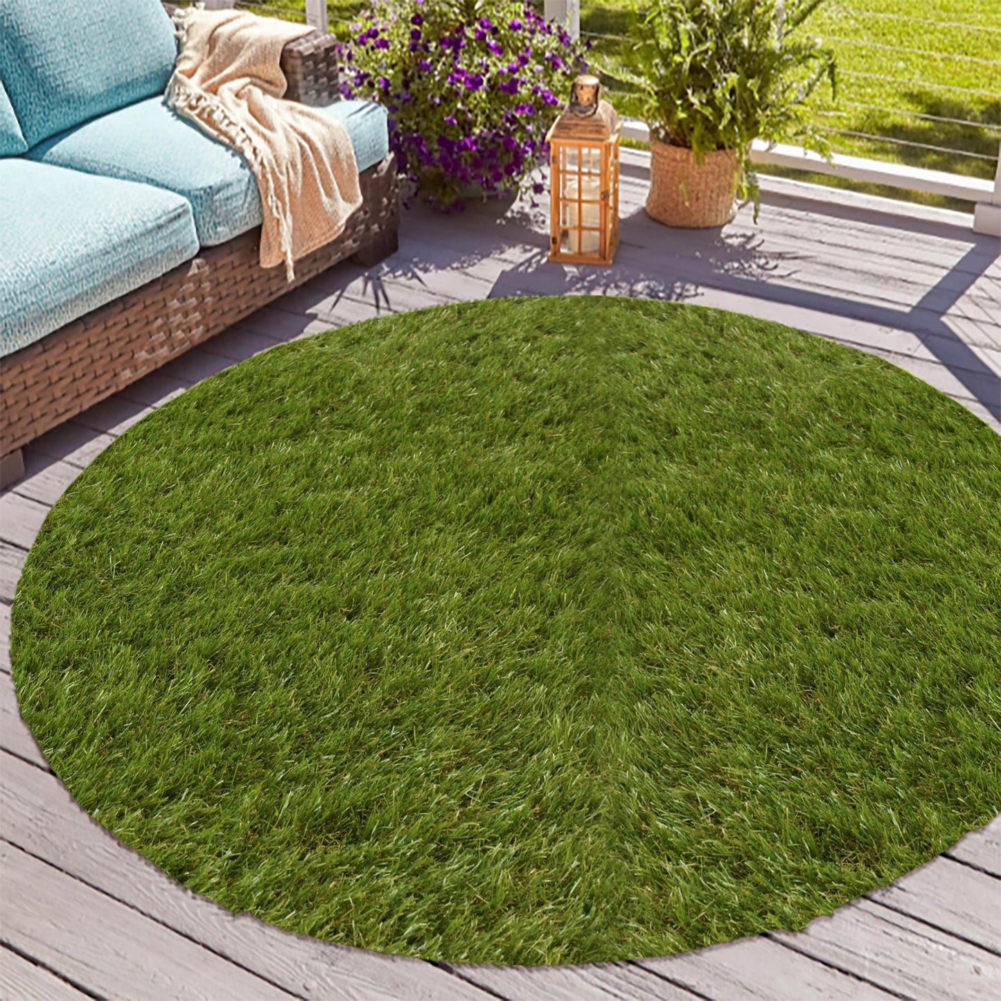 Cascade Round Grass Rug