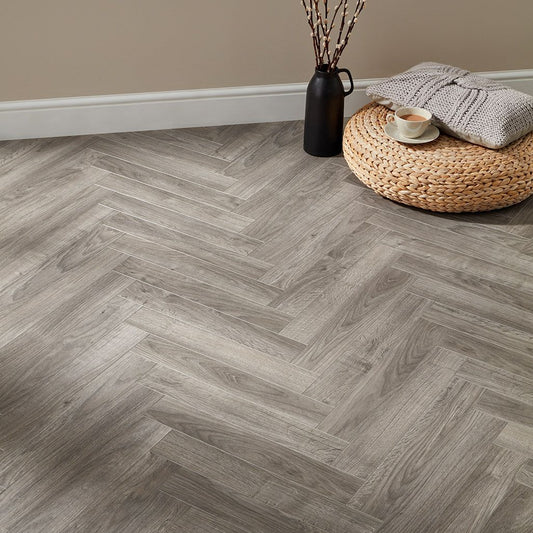 Light Grey Herringbone Vinyl